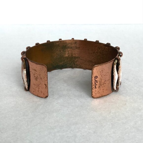 Vintage Matisse-Renoir Copper Anodized “Espana” Wide Cuff Bracelet 6.5" - Picture 15 of 16